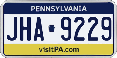 PA license plate JHA9229