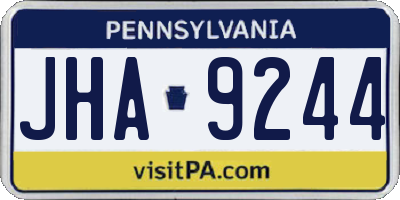 PA license plate JHA9244