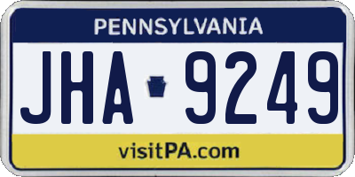PA license plate JHA9249