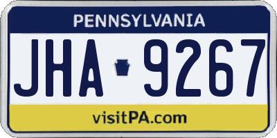 PA license plate JHA9267