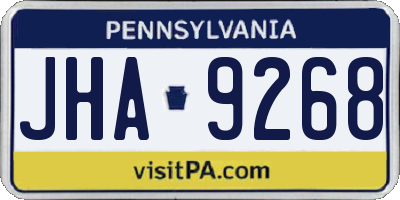 PA license plate JHA9268