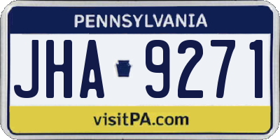 PA license plate JHA9271