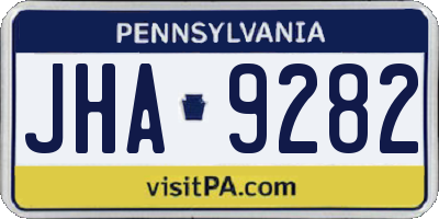 PA license plate JHA9282