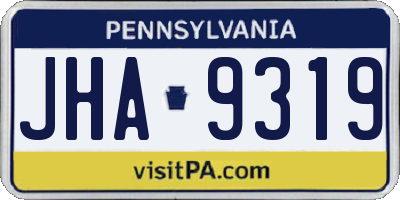 PA license plate JHA9319