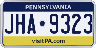PA license plate JHA9323