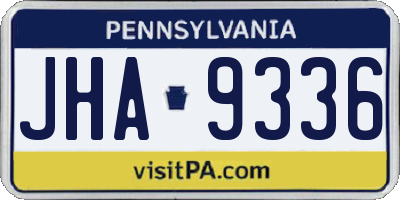 PA license plate JHA9336