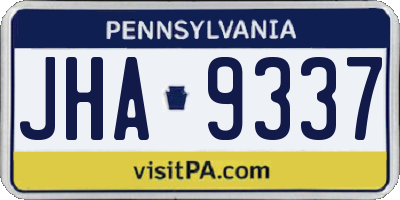 PA license plate JHA9337