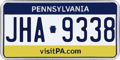 PA license plate JHA9338