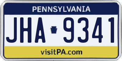 PA license plate JHA9341