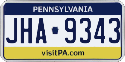 PA license plate JHA9343