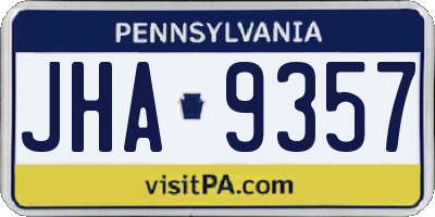 PA license plate JHA9357
