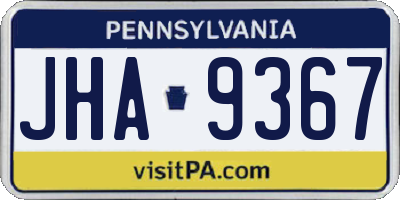 PA license plate JHA9367