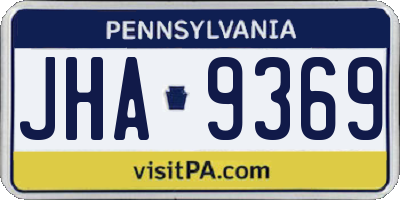 PA license plate JHA9369