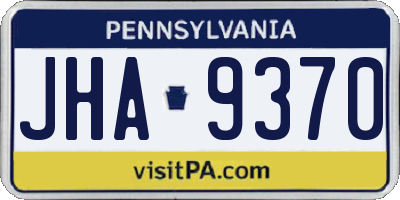 PA license plate JHA9370