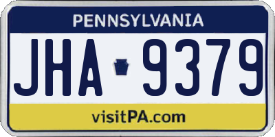 PA license plate JHA9379
