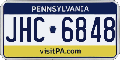 PA license plate JHC6848