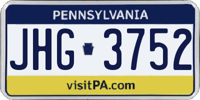 PA license plate JHG3752