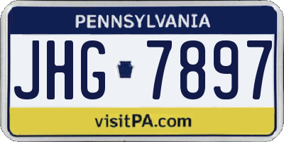 PA license plate JHG7897