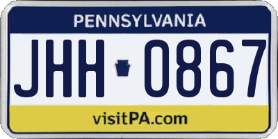 PA license plate JHH0867