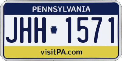 PA license plate JHH1571