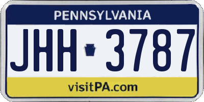 PA license plate JHH3787