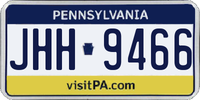 PA license plate JHH9466