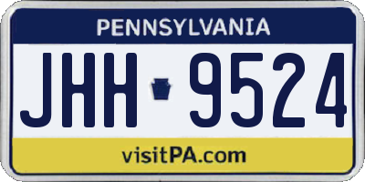 PA license plate JHH9524