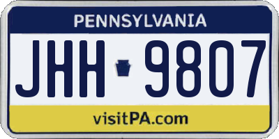 PA license plate JHH9807