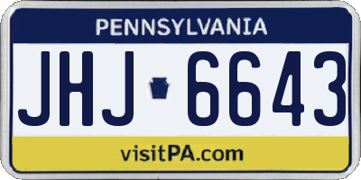 PA license plate JHJ6643