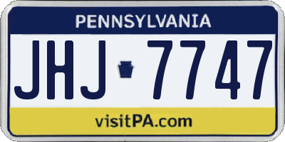 PA license plate JHJ7747