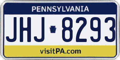 PA license plate JHJ8293