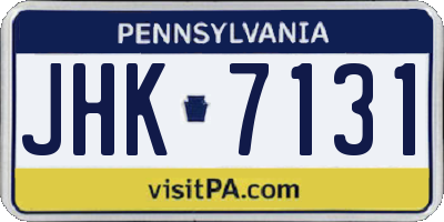 PA license plate JHK7131