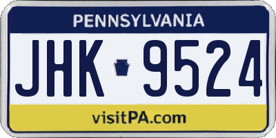 PA license plate JHK9524