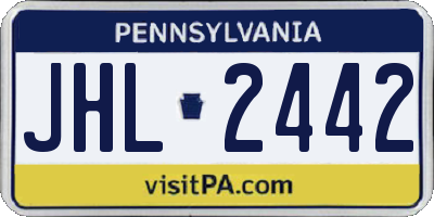 PA license plate JHL2442