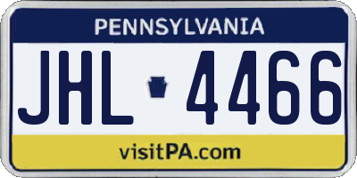 PA license plate JHL4466