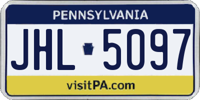 PA license plate JHL5097