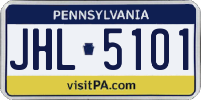 PA license plate JHL5101
