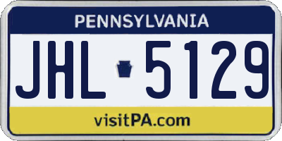 PA license plate JHL5129