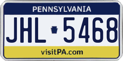 PA license plate JHL5468