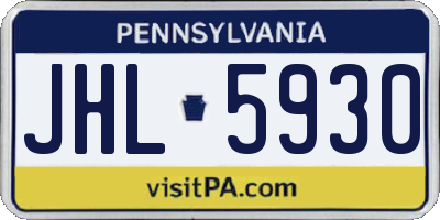 PA license plate JHL5930