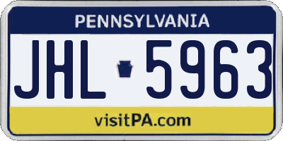 PA license plate JHL5963