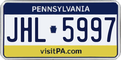 PA license plate JHL5997