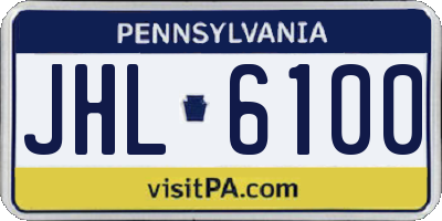 PA license plate JHL6100