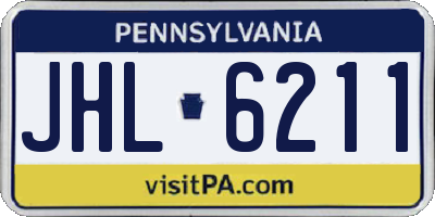 PA license plate JHL6211