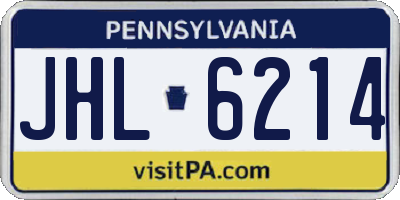 PA license plate JHL6214