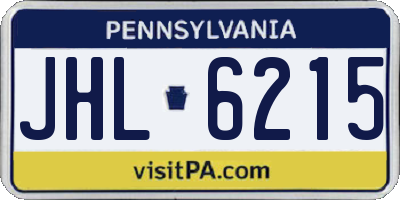 PA license plate JHL6215