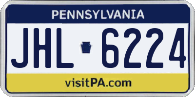 PA license plate JHL6224