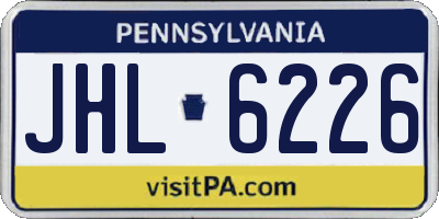 PA license plate JHL6226