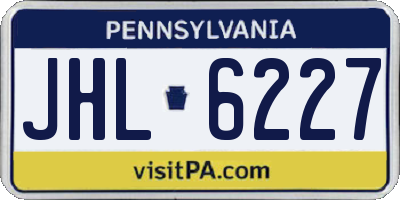 PA license plate JHL6227