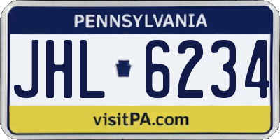 PA license plate JHL6234
